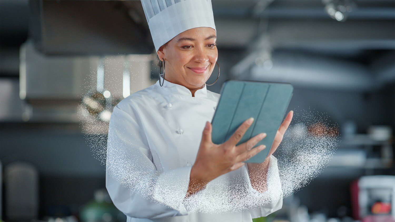 Chef with tablet